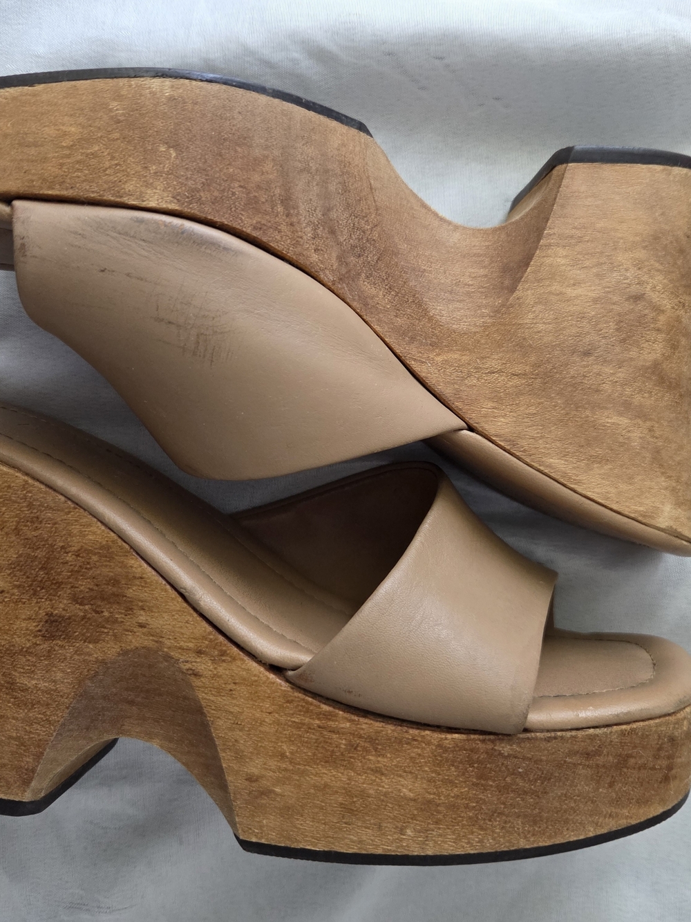 Bakers Taupe Platform Wedge Slide Clogs - Picture 7 of 9